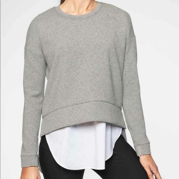 Athleta Modern Crewneck Sweatshirt Grey XS Long Sleeves - Picture 3 of 10